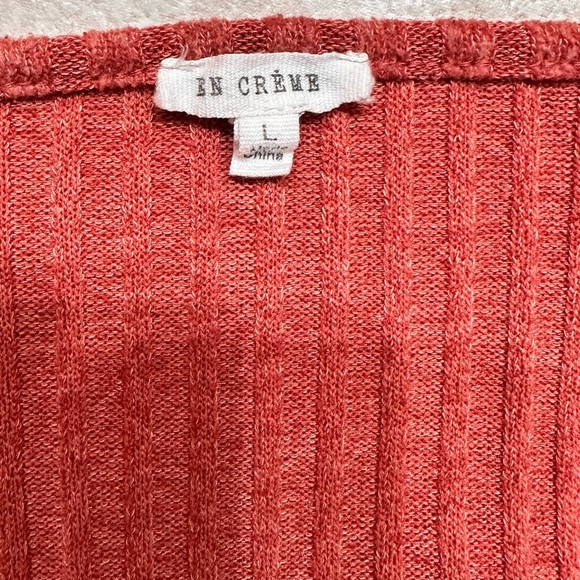 EN CRÈME ~ Rust Colored Sleeveless Ribbed Knit Romper size L - Picture 3 of 7